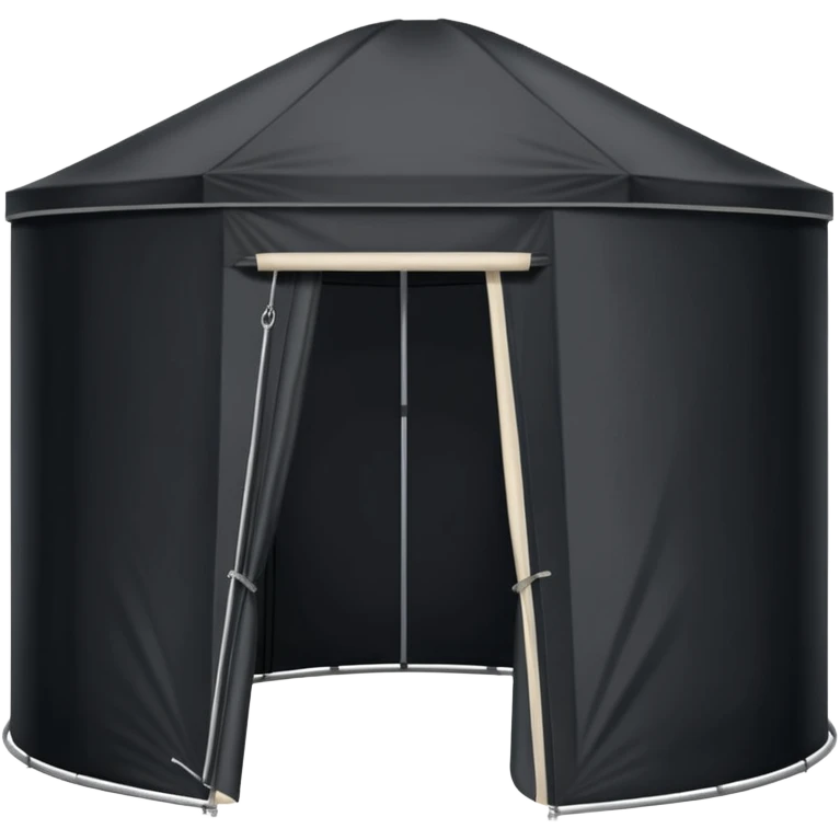 black Tall Oval Narrow Pop up open standing tent  emoji