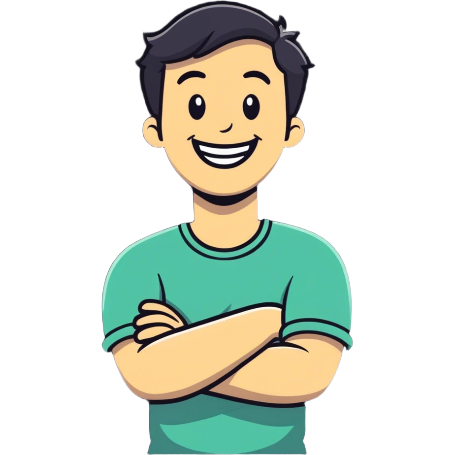 arms crossed holding neck laughing guy emoji