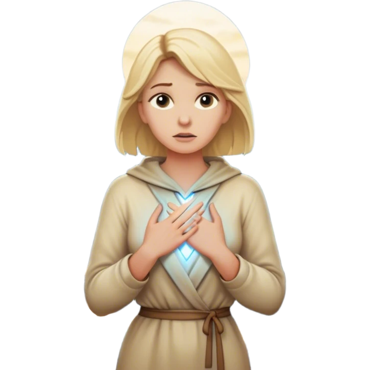 A blonde woman stands at a mountain crossroads, her back turned as she contemplates two trails—one illuminated, symbolizing response, and one shrouded in darkness, representing reaction. with hands on chest emoji