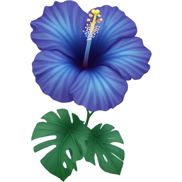 Blue hibiscus flower emoji