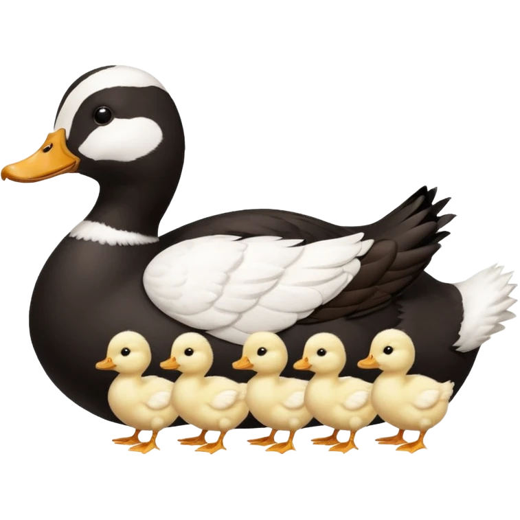 19 white pekin ducks and 1 black pekin duck with 14 small baby chickens emoji