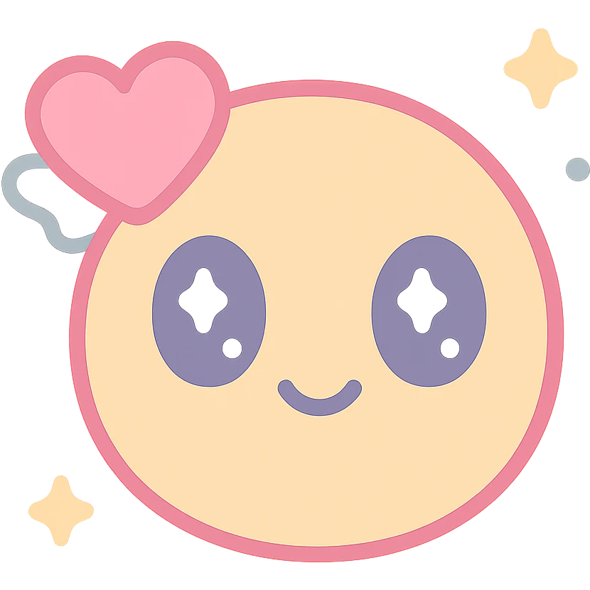 cute and rounded reinterpretation of fantrie.com logo emoji, emphasizing bright and friendly feeling emoji