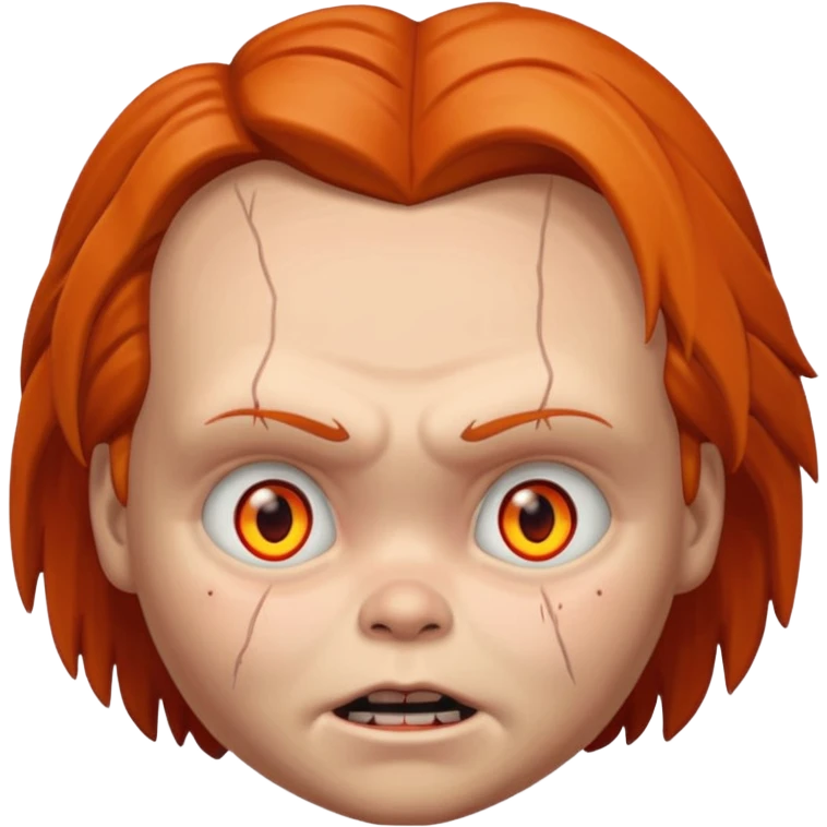 la tete chucky avec les yeux orange emoji