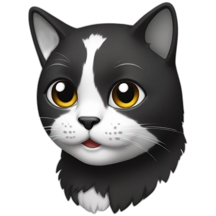 Cat black and White emoji