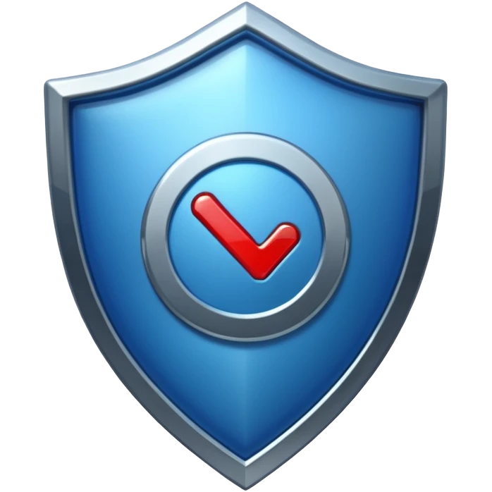 shield with a tick mark in the center all in blue-ish color emoji
