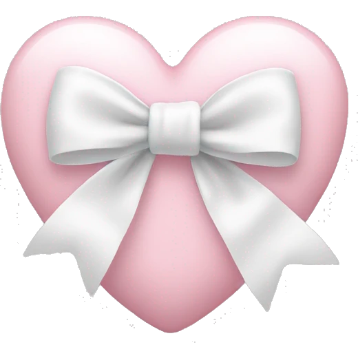 Light pink heart with a white bow emoji