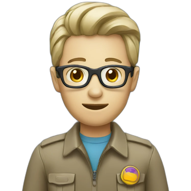 tour guide with badge emoji