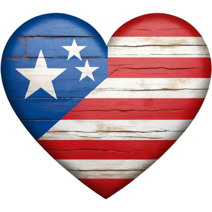 Heart with puerto rico fla, red white red white red stripes emoji