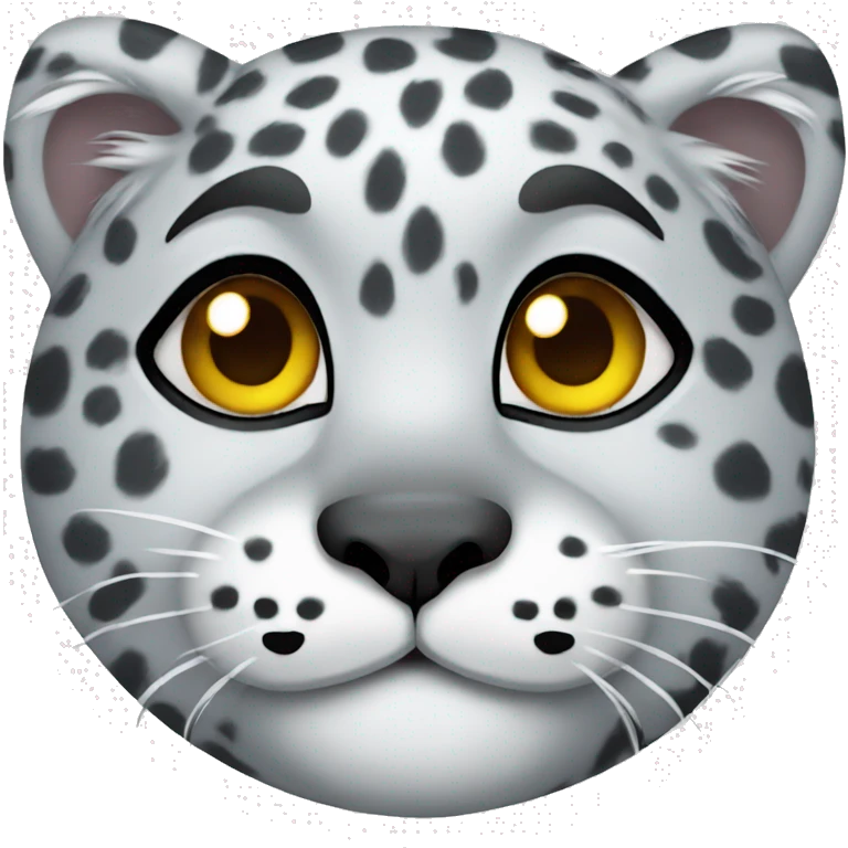 snow leopard with heart emoji