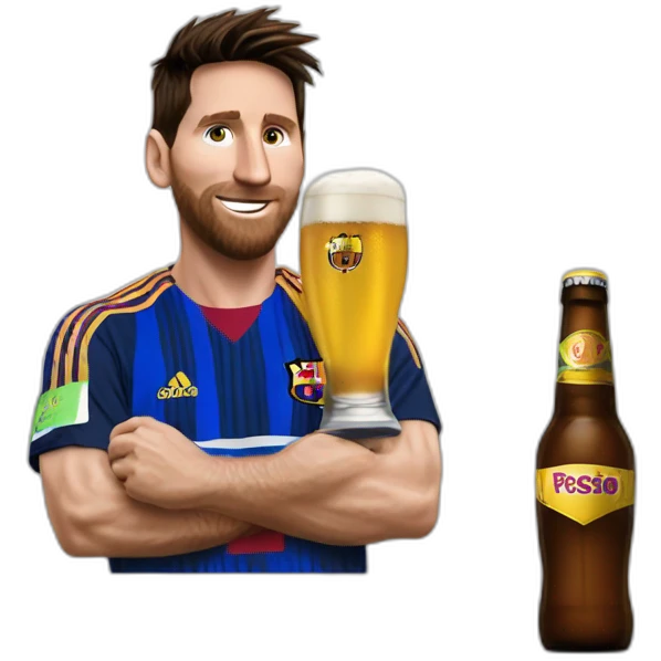 Messi boire du bière emoji