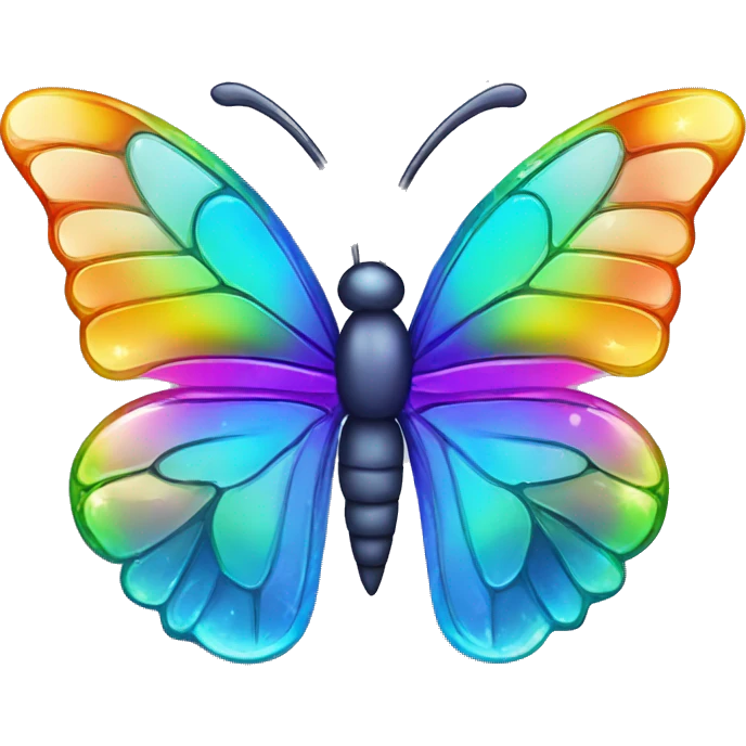 One Shiny-Colorful-Iridescent-Sparkle-Rainbow-Gradient-Crystal-Gem-Butterfly-Crystal-Fly emoji