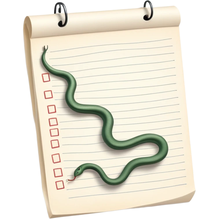 long curling to-do list paper looping up and down like a snake with tiny checkboxes fading into distance emoji