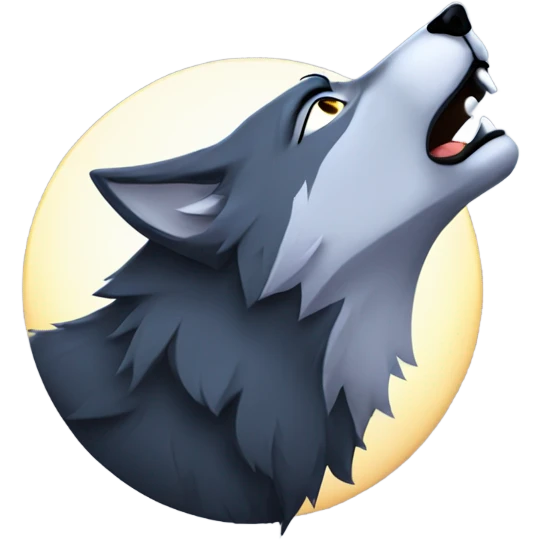 WOLF HOWLING AT THE MOON IN THE DISTANCE emoji