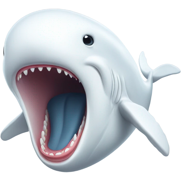 white whale , open mouth emoji