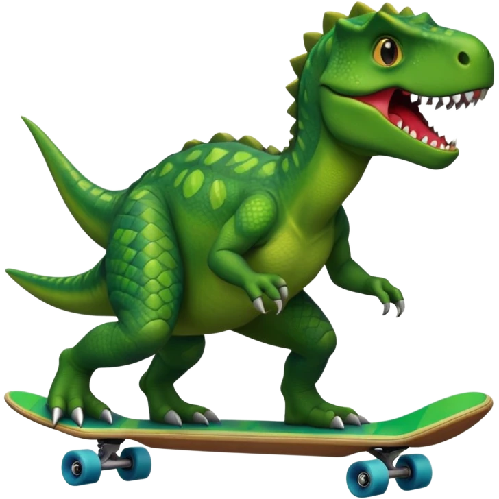 Dinosaur on a skateboard emoji