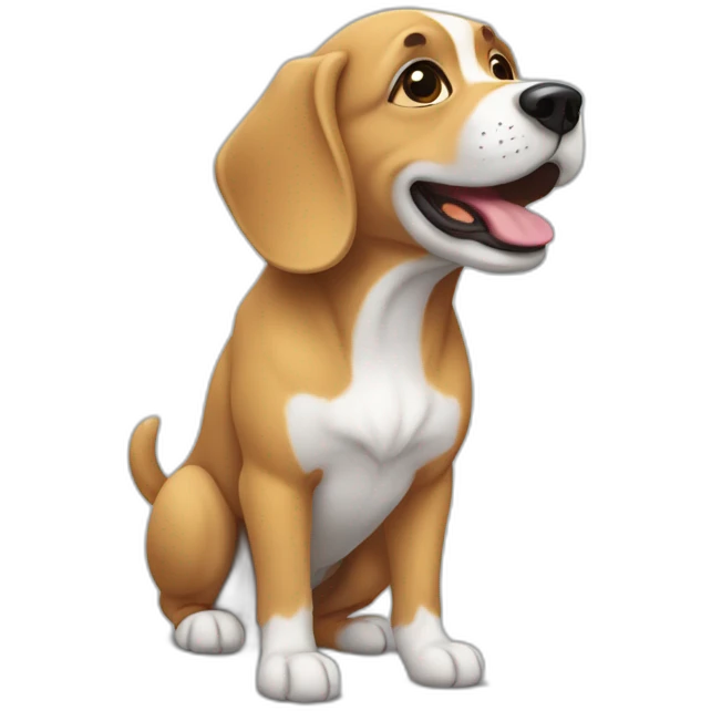 un chien qui fait un pouce en l air emoji