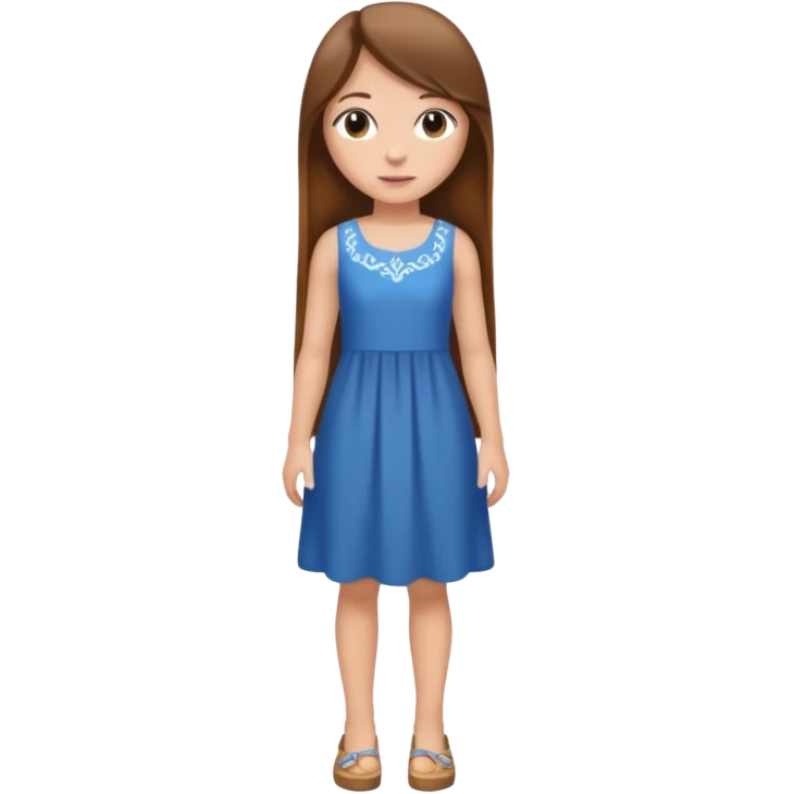 fille  brune en entier cheveux tres long et lisse emoji