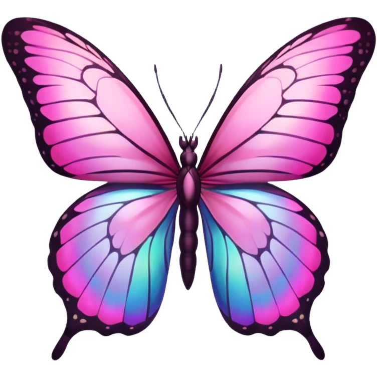 Pink butterfly side emoji