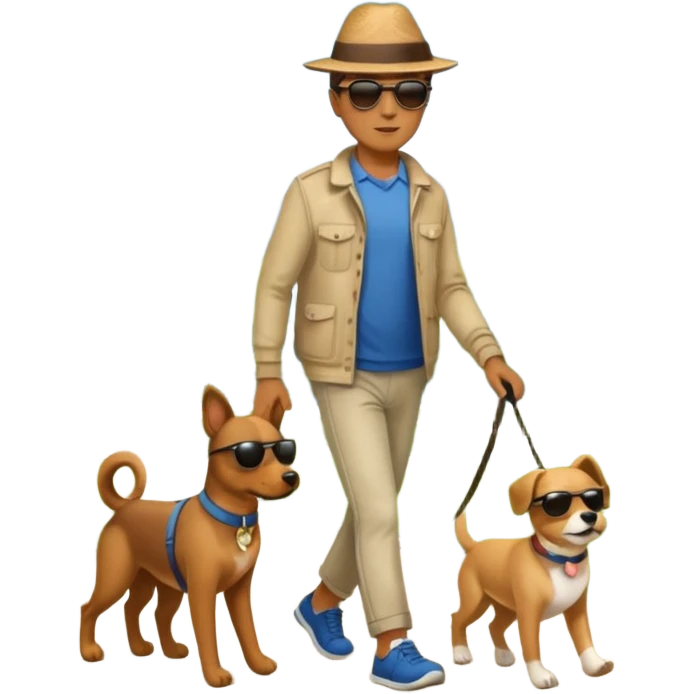 man walking with dog emoji