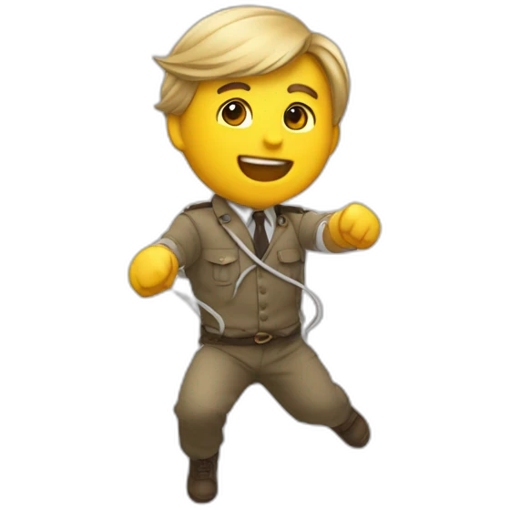 Un unijambiste qui fait de la corde a sauter emoji