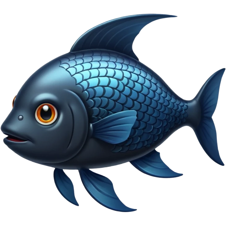 A black fish emoji