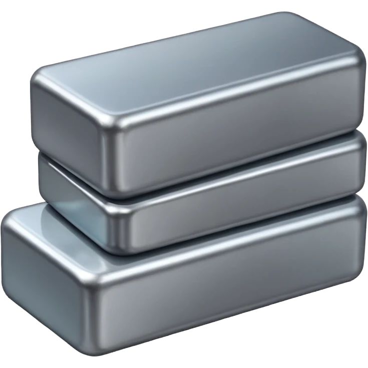 steel ingot, shiny metallic emoji