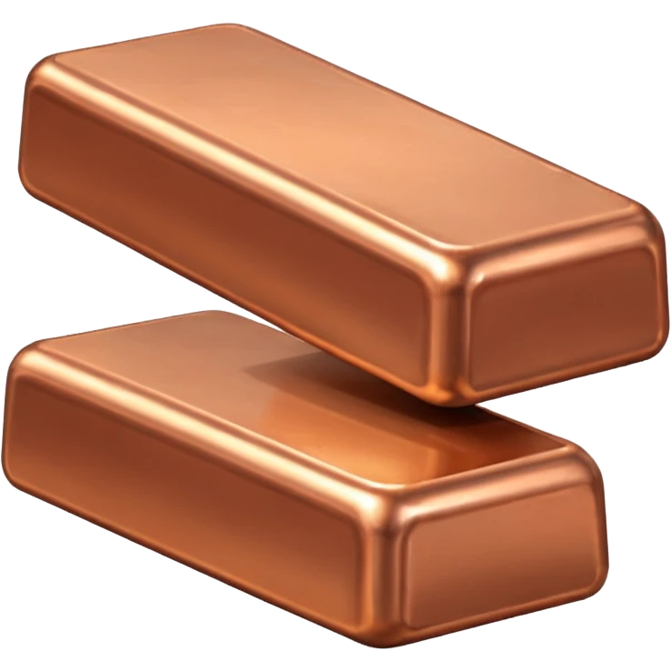 realistic copper ingot, metallic shine, simple and clear emoji