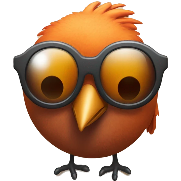 Funny bird on mars with sunglasses emoji