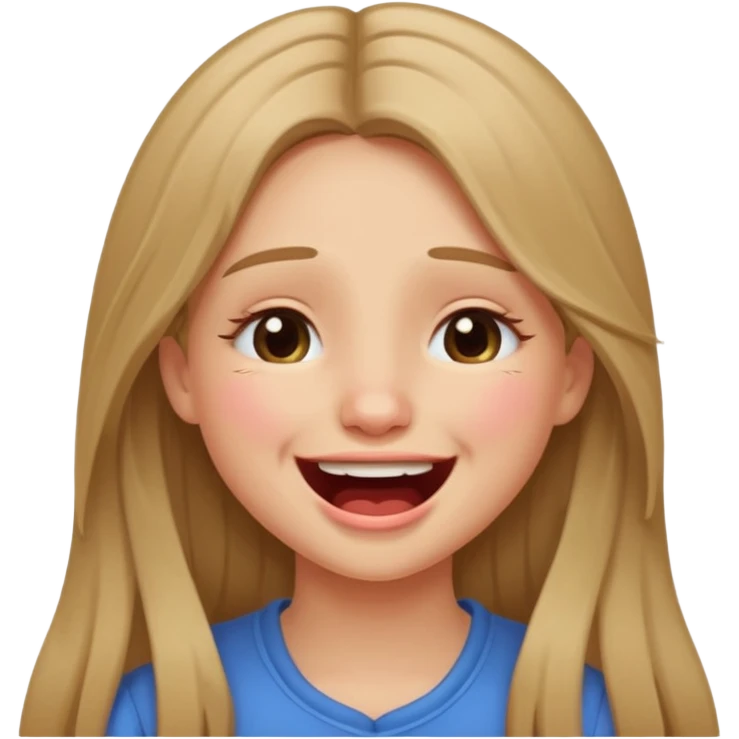 милая девушка с темно русыми длинными волосами, смеется до слез emoji