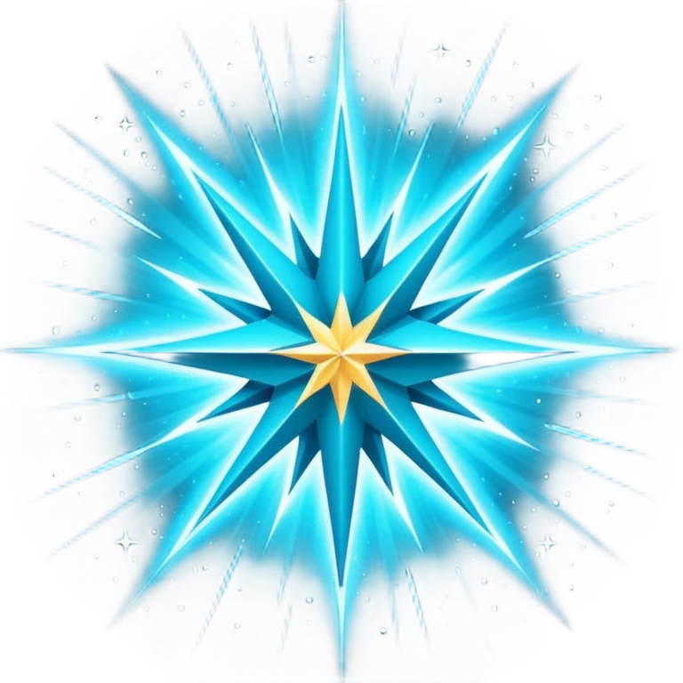 Glitter Cian Star Explosion emoji