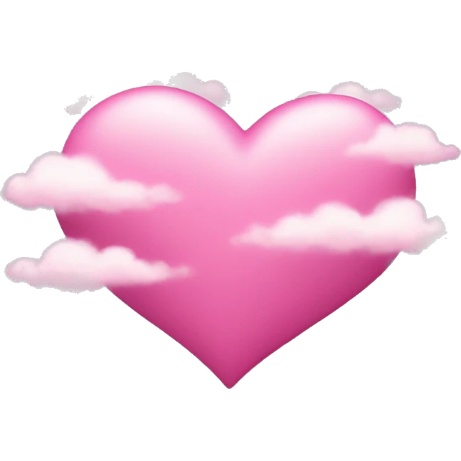 Pink heart in clouds emoji