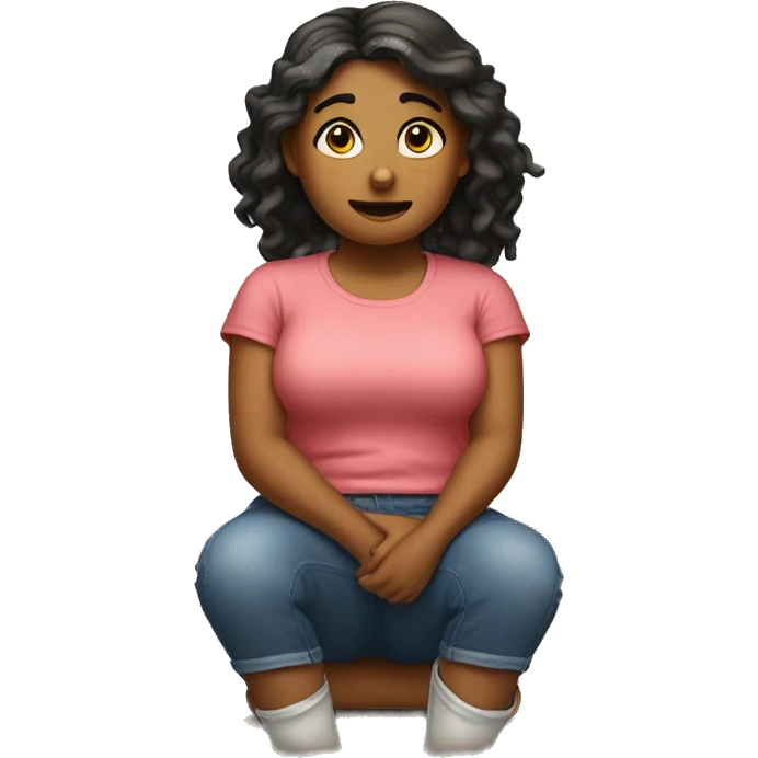 heavy bottomed girl sitting emoji