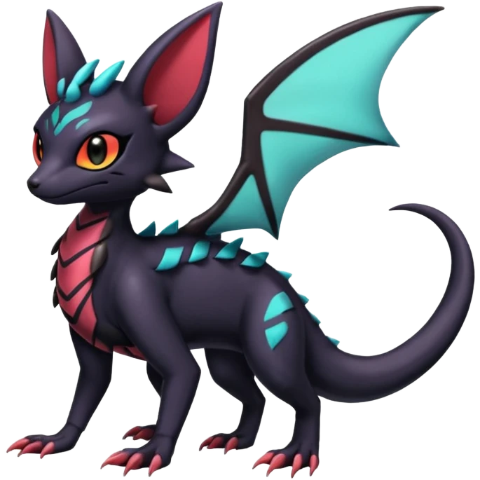 Shiny Salandit-Umbreon-Genet-Noivern-Noibat-Hybrid (Full body) emoji