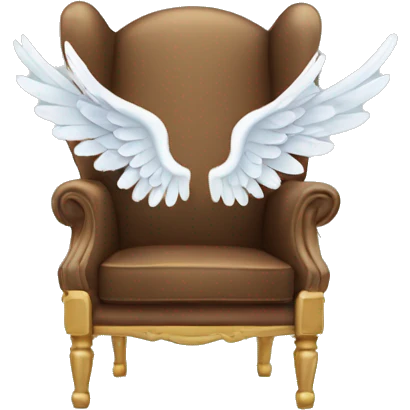 A flying chair with angel wings emoji