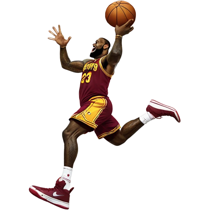 LeBron James Dunking a Basketball over a Trex emoji