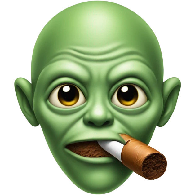 Face of alien with cigar in his mouth emoji