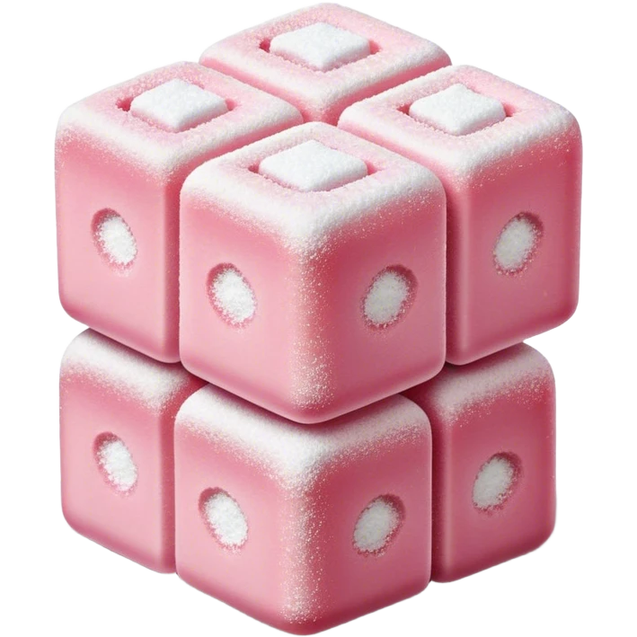 Cinematic Realistic Turkish Delight Dessert Emoji, featuring delicate, chewy confections dusted with powdered sugar rendered with vibrant textures and soft, inviting lighting. emoji