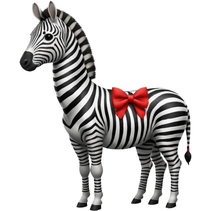 Zebra with a red bow tie emoji