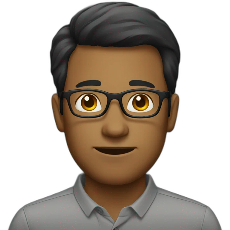 Men with glasses dark emoji