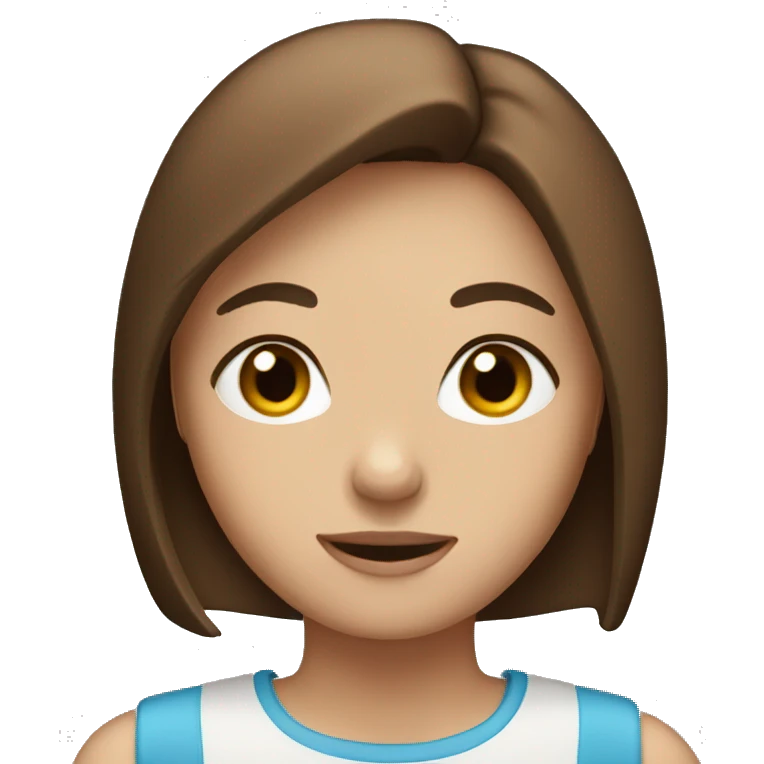 girl with brown bob and blue eyes emoji