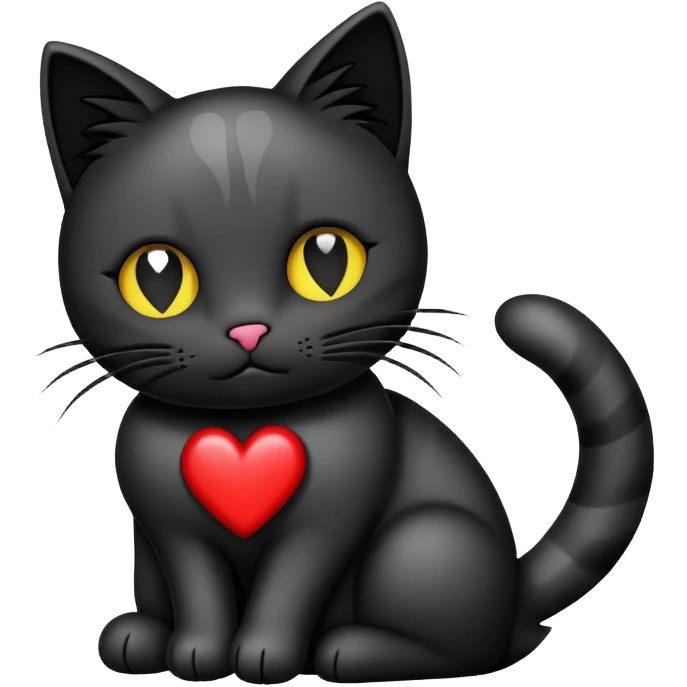 Emo heart with a cat  emoji