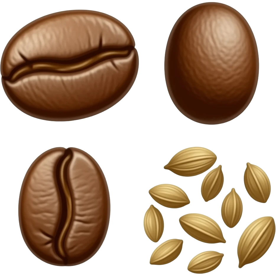 coffee beans and coriander seeds emoji