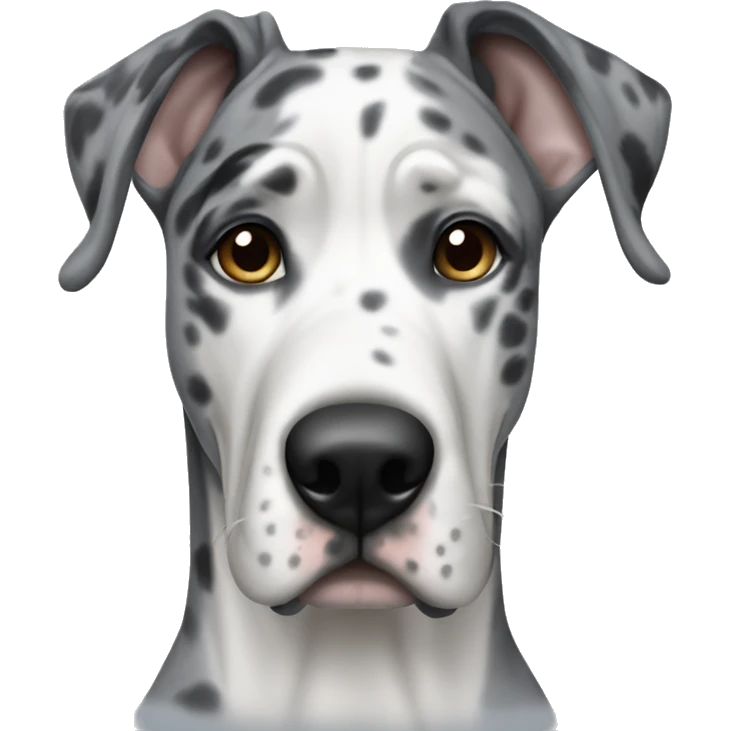 Asian man with blue Merle great dane emoji