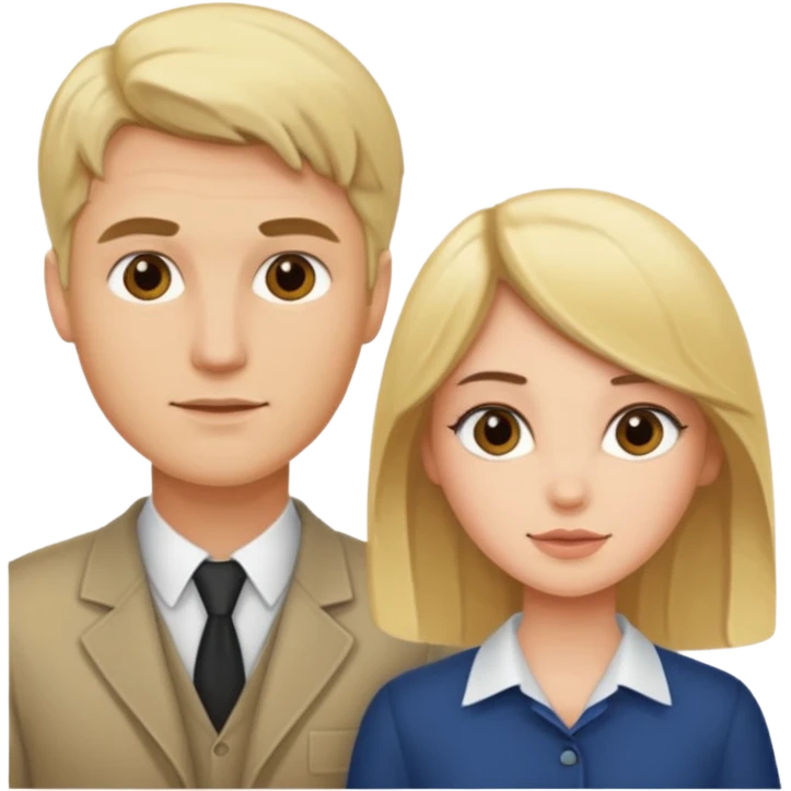 A couple: blondish man and a brunette girl emoji