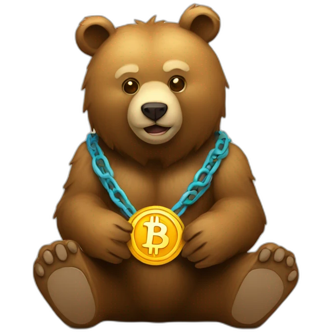 Bear and bitcoin emoji