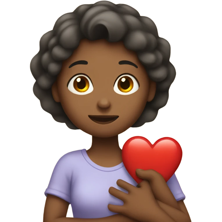 Mother holds her heart in her arm emoji
