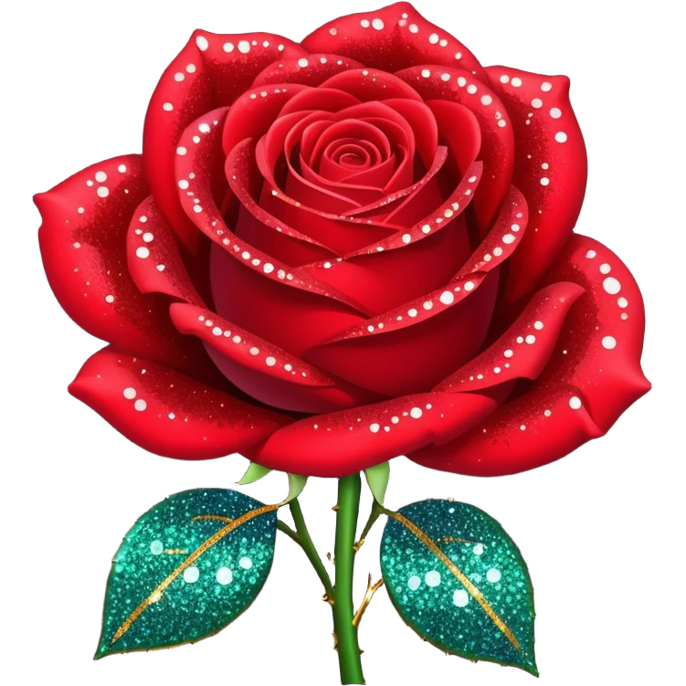 red glitter rose emoji