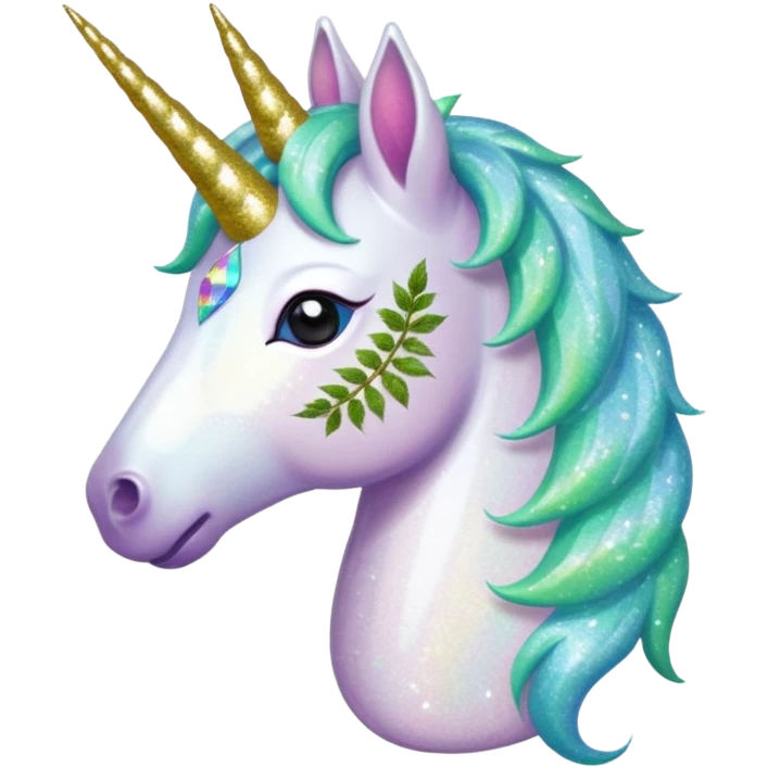 Glitter unicorn with a Weed leaf emoji