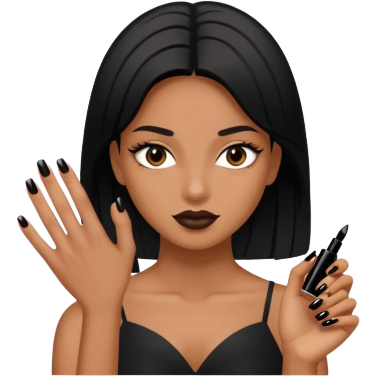 slaying with black nails emoji