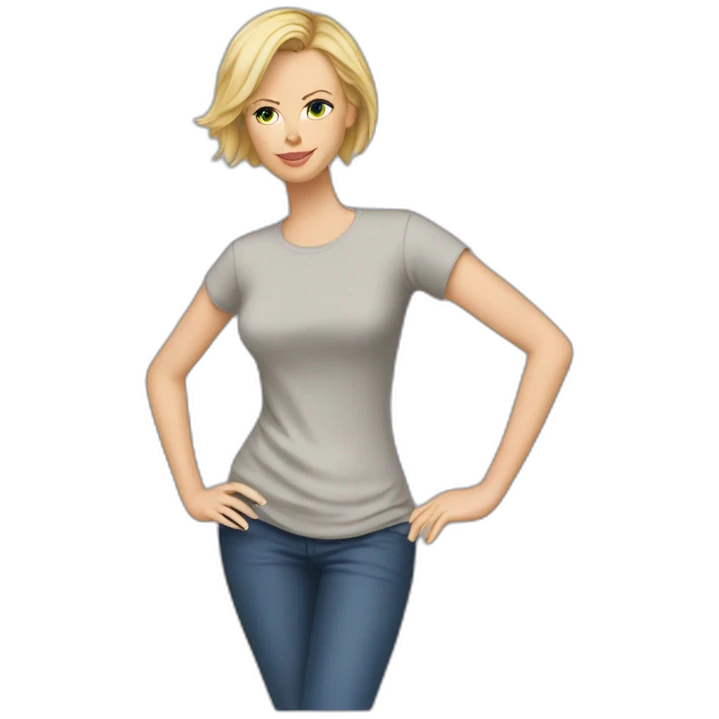 charlize theron wearing t-shirt emoji
